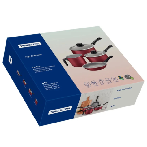 Juego de Ollas Juego de Ollas Tramontina 4 Piezas BORDO