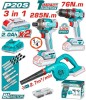 Thumbnail KIT ATORNILLADOR 285NM, TALADRO PERCUTOR 76NM, SOPLADORA Y MOCHILA - TOTAL0